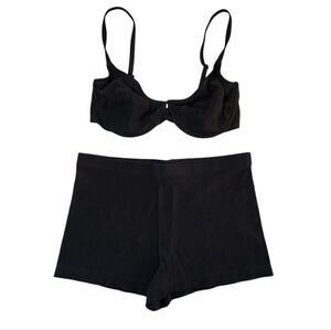 Black Vintage Bikini Set Boy Short Bikini